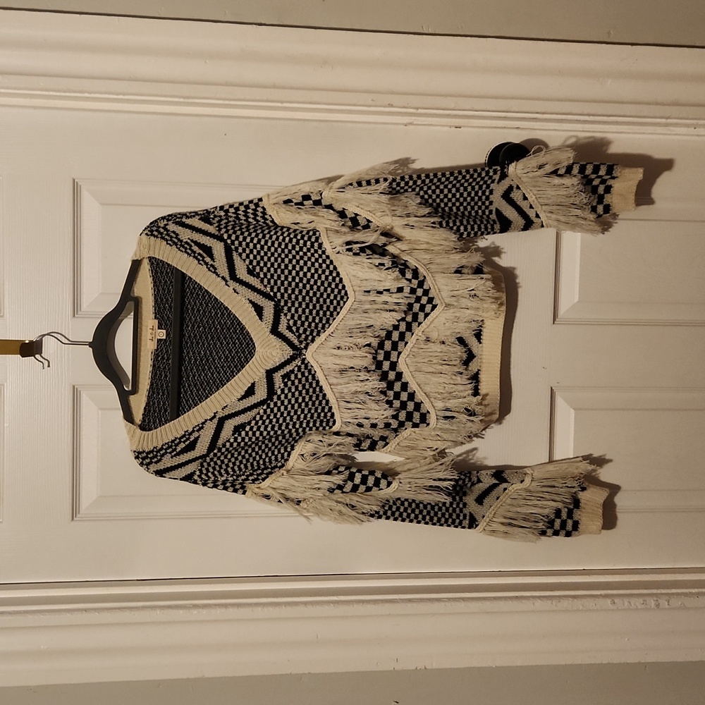 Knit Sweater with Fringe